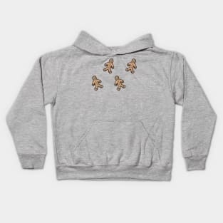 Simple cute cartoon gingerbread man pattern autumn winter digital design illustration Kids Hoodie